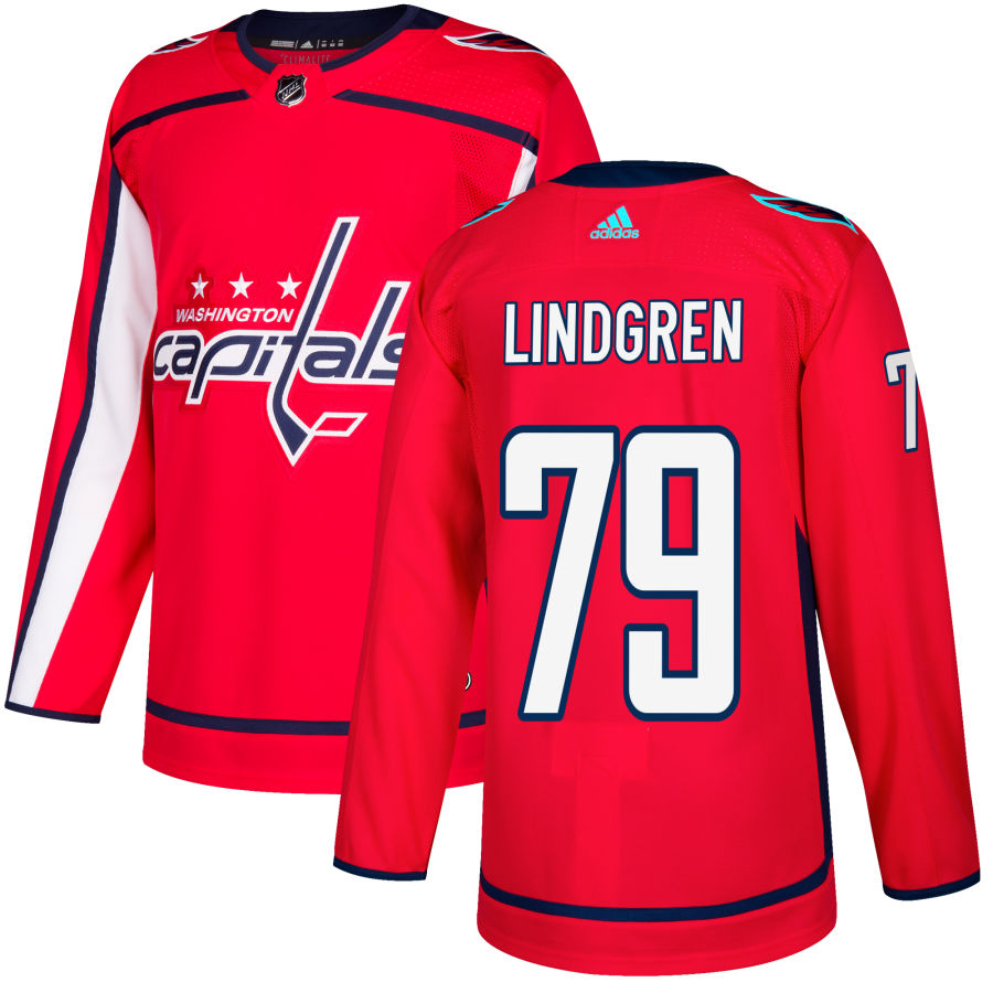 Charlie Lindgren Washington Capitals adidas Authentic Jersey - Red