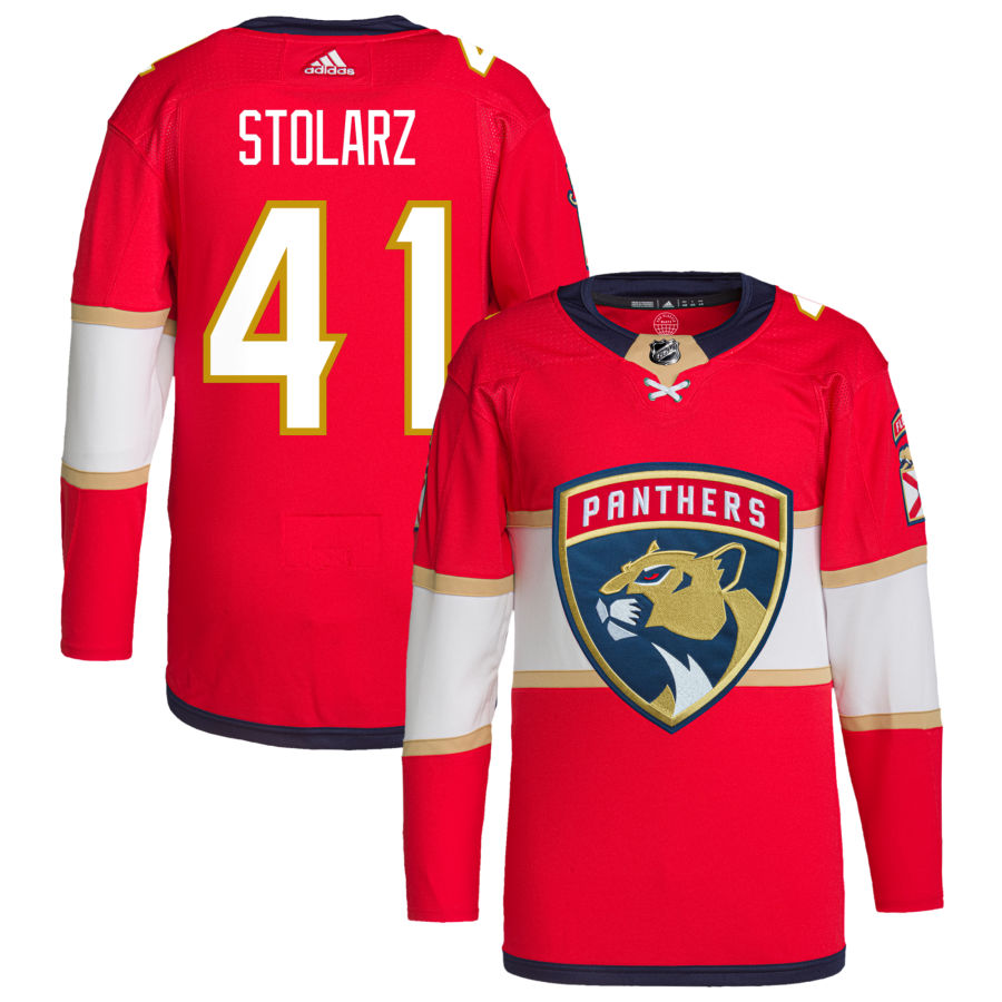 Anthony Stolarz Florida Panthers adidas Home Primegreen Authentic Pro Jersey - Red